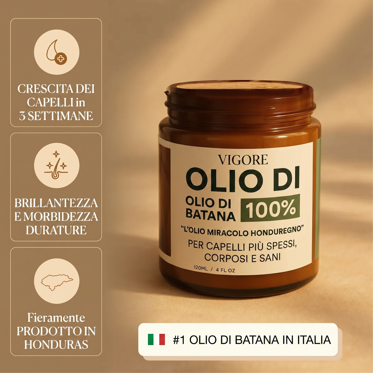 Olio di Batana Puro — Crescita Capelli Naturale